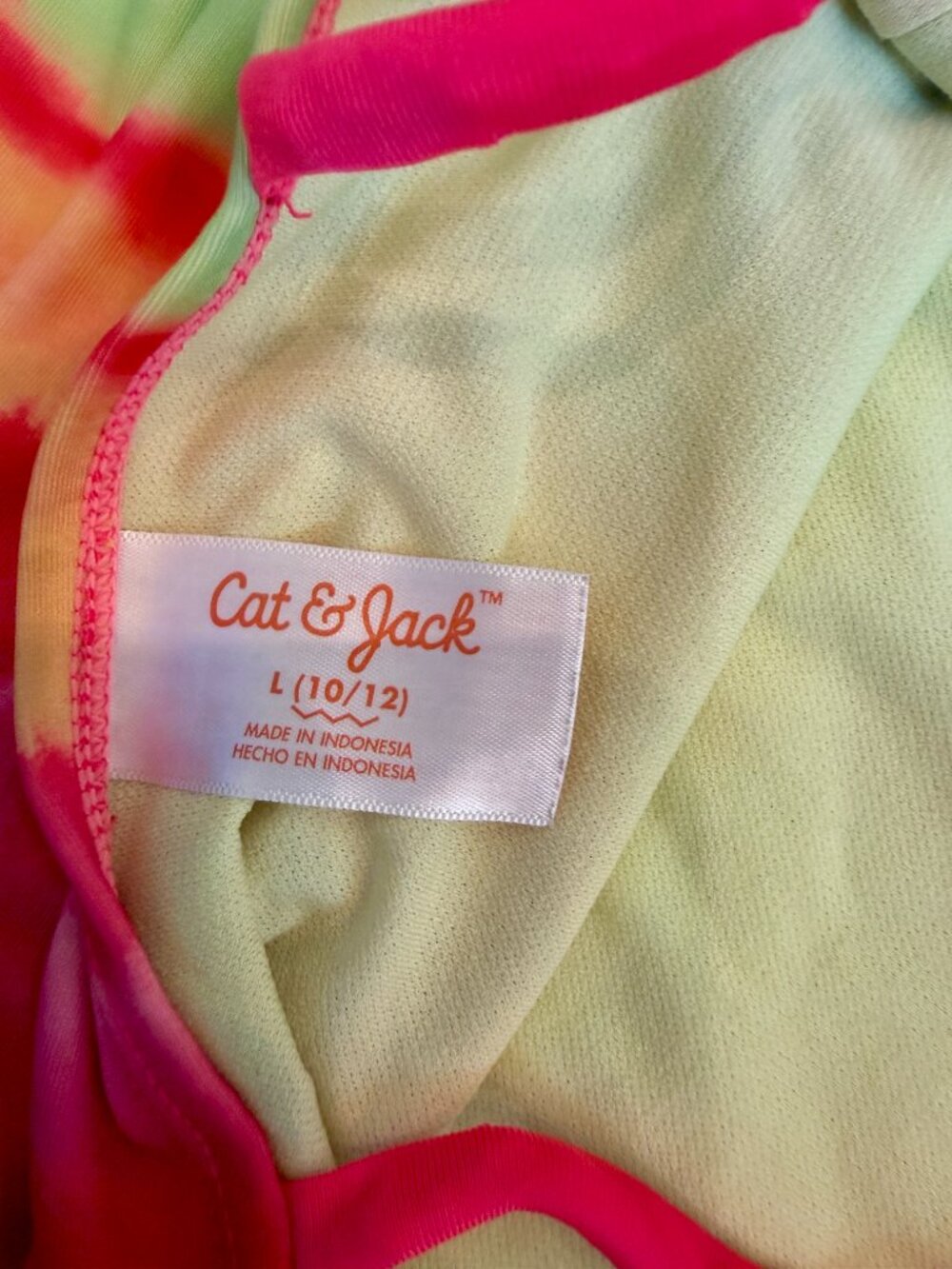 Cat & Jack Girls' Rainbow Tie-Dye One Piece Swimsuit Large 10/12 - Picture 4 of 7